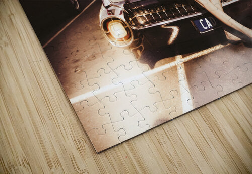 Retro Sixties Pinup Girl On Vintage Car Jorgo puzzle