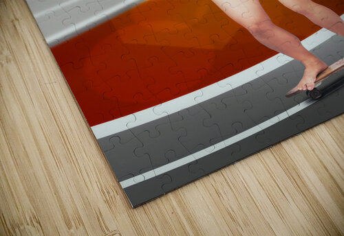 Beautiful smiling skater woman. City skateboarding Jorgo puzzle