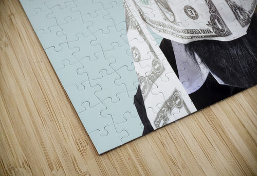 Woman rolling rich with US money Jorgo puzzle