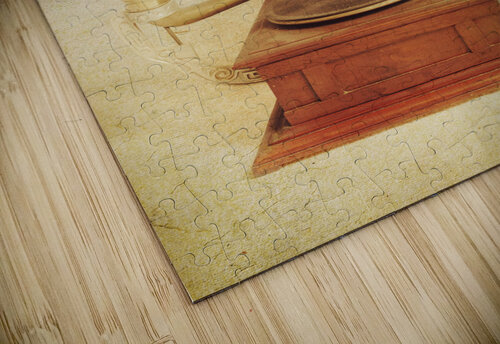 Old vintage gold gramophone photo. Classical sound Jorgo puzzle