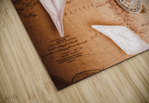 Explorer desk with compass map and spyglass Jorgo puzzle