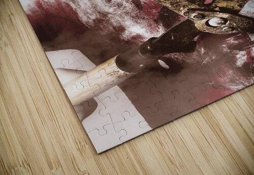 Spooky undead zombie gardener. Midnight pruning Jorgo puzzle