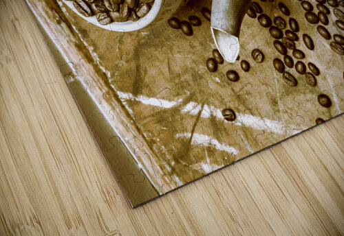 Roasted coffee beans in kettle and cup Jorgo puzzle