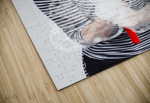 Young woman washing empty copy space windows Jorgo puzzle