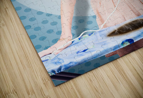 Surprised housewife with BURNT OUT ironing board Jorgo puzzle