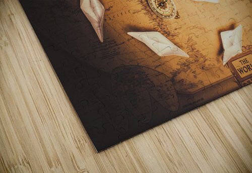 Maritime Origami Ships On Antique Map Jorgo puzzle