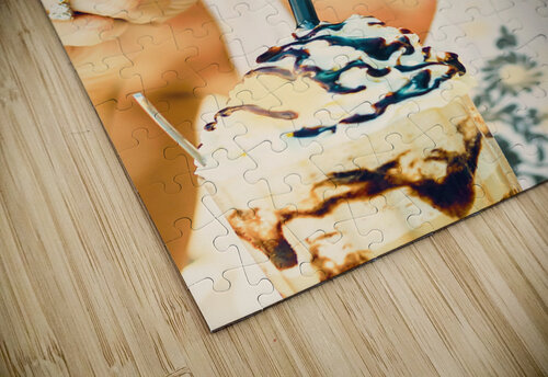 Cute retro girl drinking milkshake Jorgo puzzle