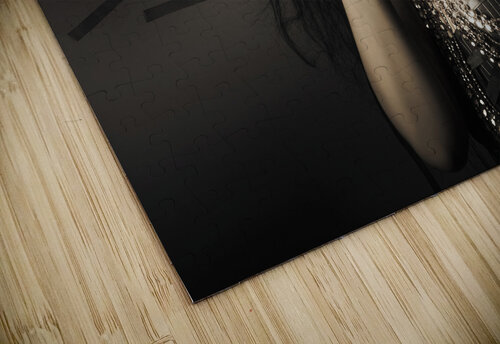 Dark beauty woman. Rich jewellery and Black Nails Jorgo puzzle