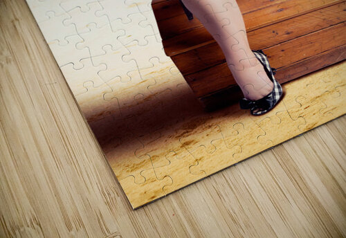 Fine art fifties poster girl on travel luggage Jorgo puzzle