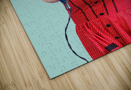 Hairdresser woman shooting a cool haircut in style Jorgo puzzle