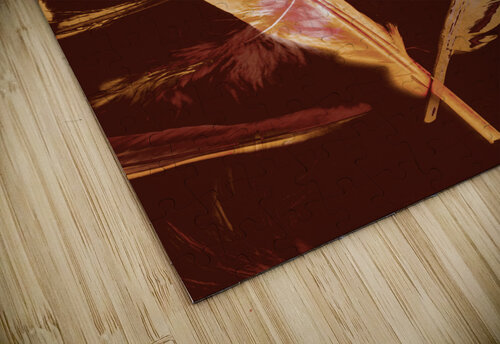 Abstract feathers falling on brown background Jorgo puzzle