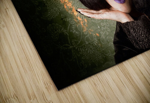 Stylish female magician performing magic trick Jorgo puzzle