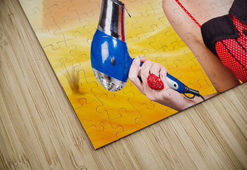 Brunette girl working up a hot Egyptian hair style Jorgo puzzle