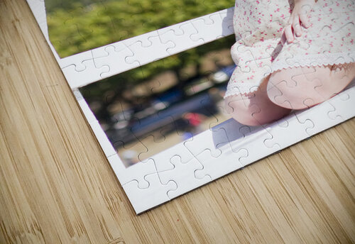 Portrait Of A Smiling Woman Resting On A Pier Bench Jorgo puzzle