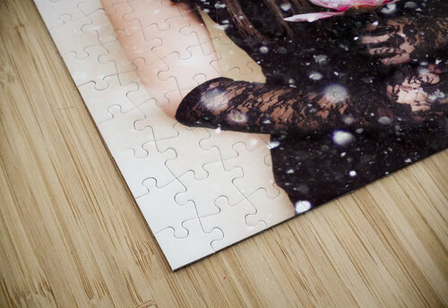 Beautiful young woman holding a delicate flower Jorgo puzzle