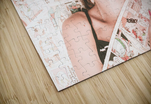Pinup woman with cartoon character love Jorgo puzzle