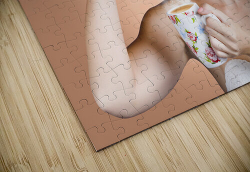 Happy Beautiful Pin Up Girl Drinking Tea Or Coffee Jorgo puzzle