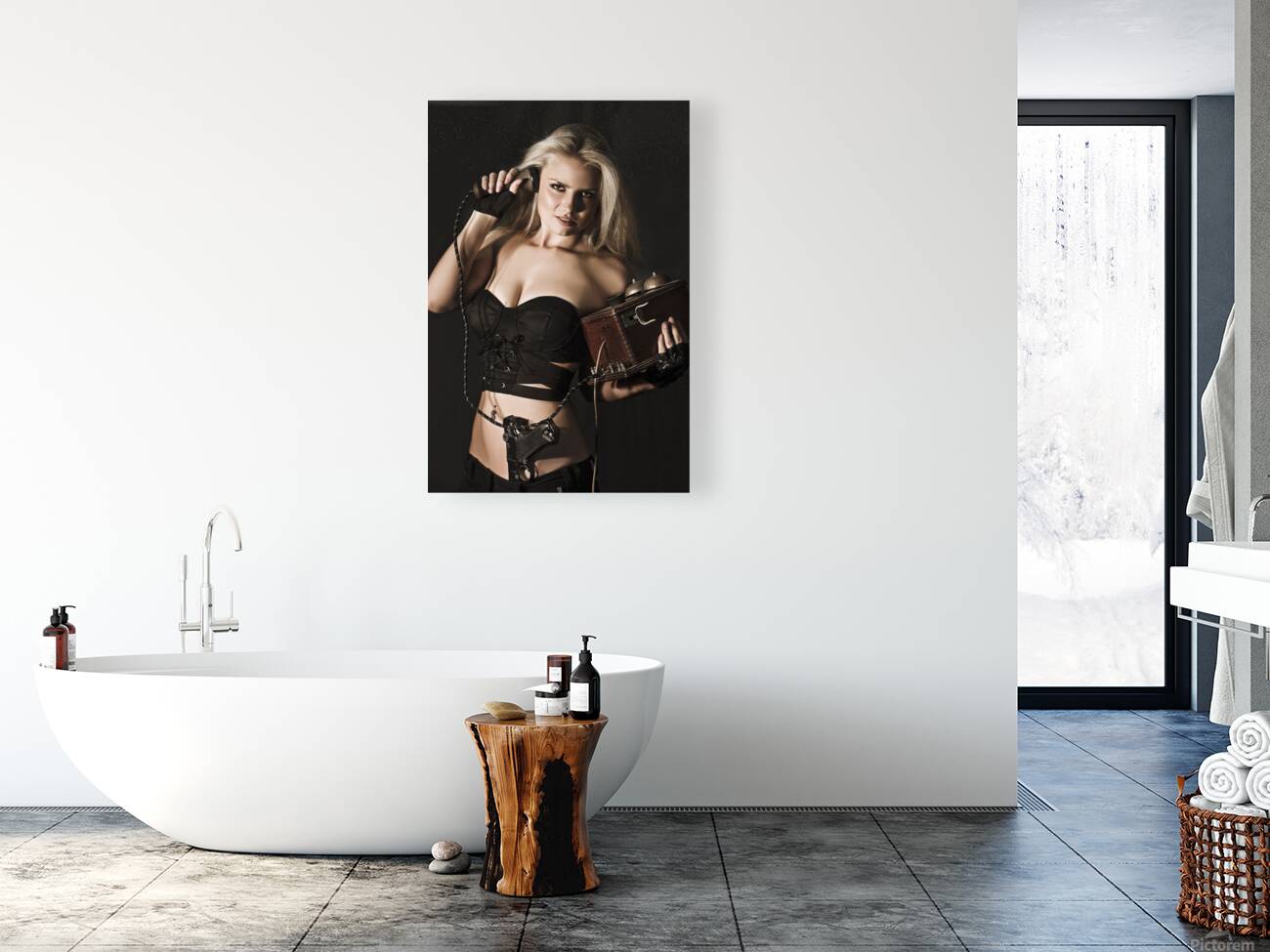 Sexy blond secret agent Reproduction