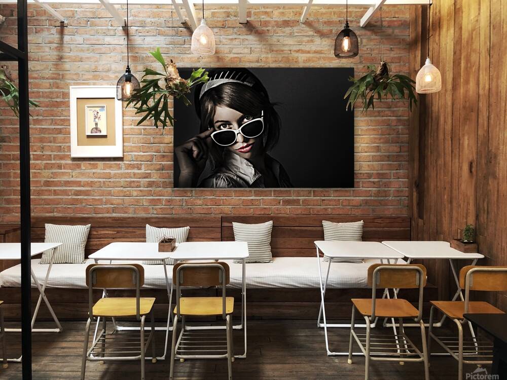 Face of dark retro fashion. Female pin-up beauty Reproduction