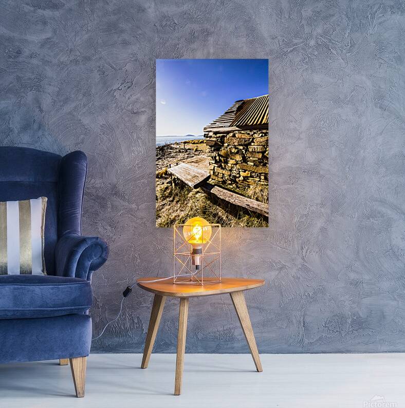 Old stone coastal boat house Reproduction