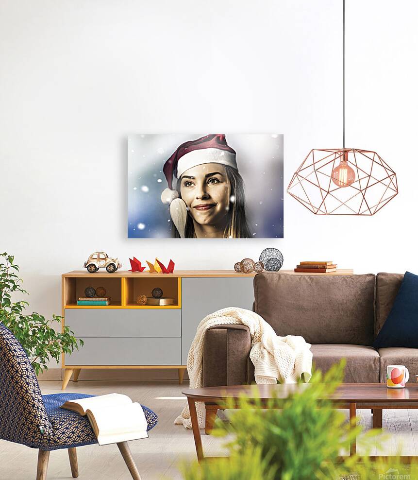 Christmas woman cooking up winter food idea Reproduction