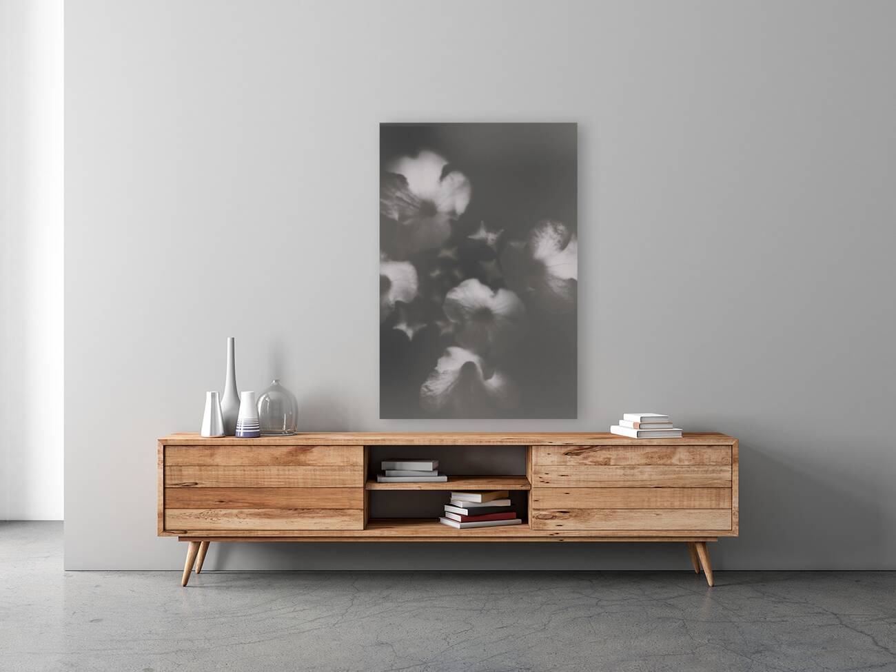 Ornate colourless weathered wild flowers Reproduction