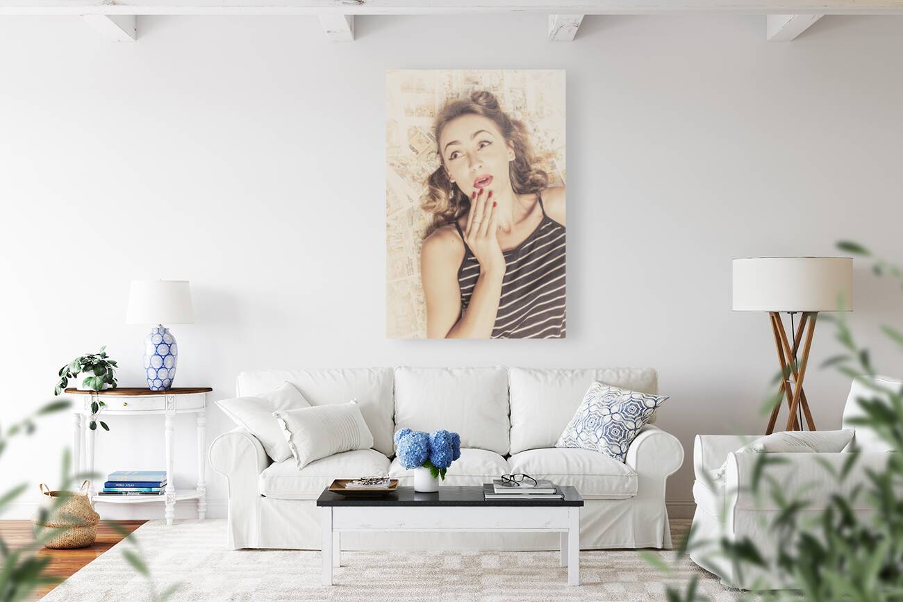 Comics collector pin up girl Reproduction