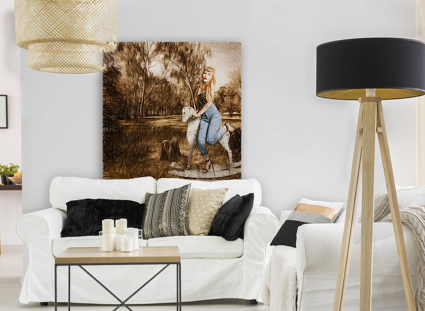 Rocking horse pin up Reproduction