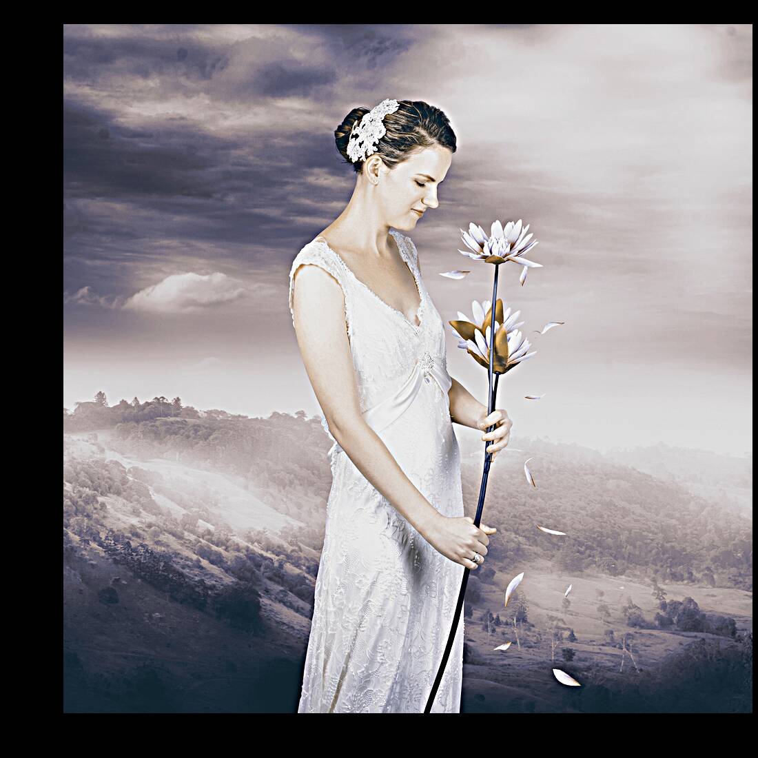 Charming woman with romantic sentiment Reproduction