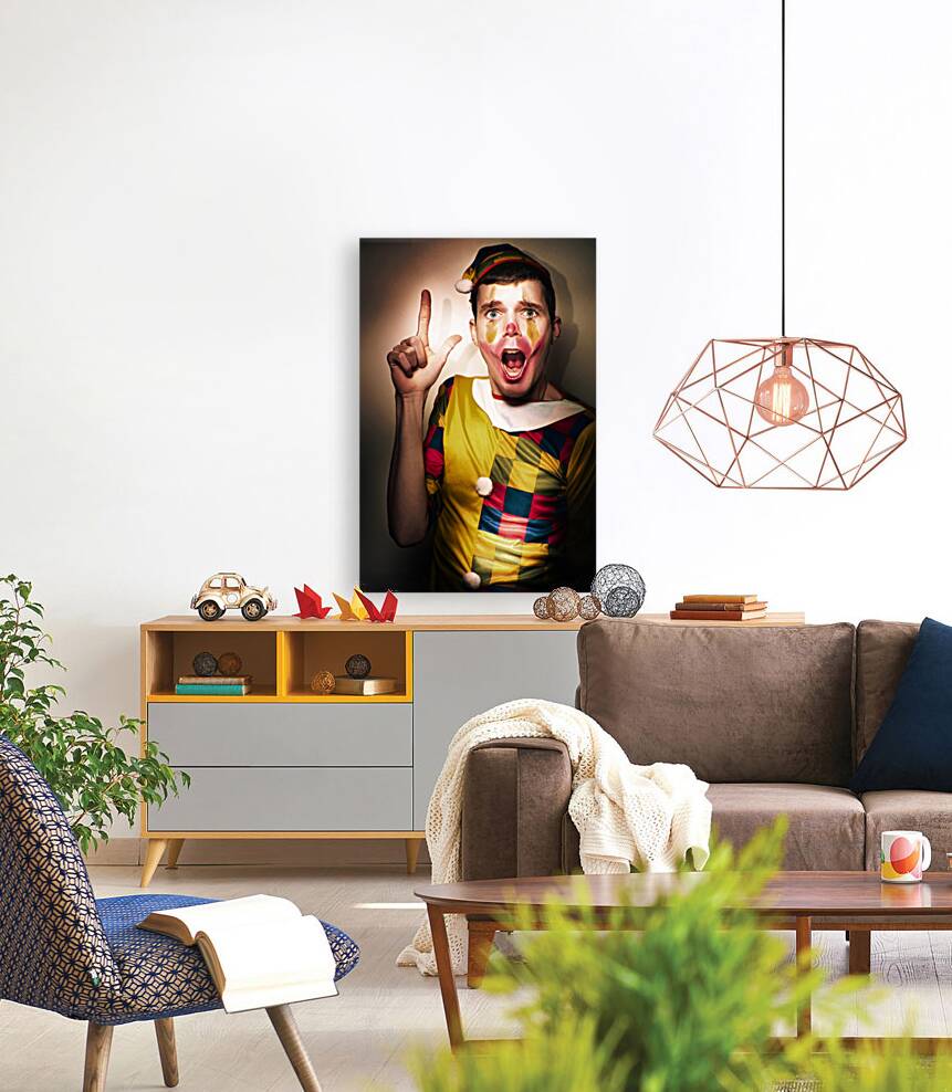 Clown Bank Robber Performing A Copyspace Holdup Reproduction