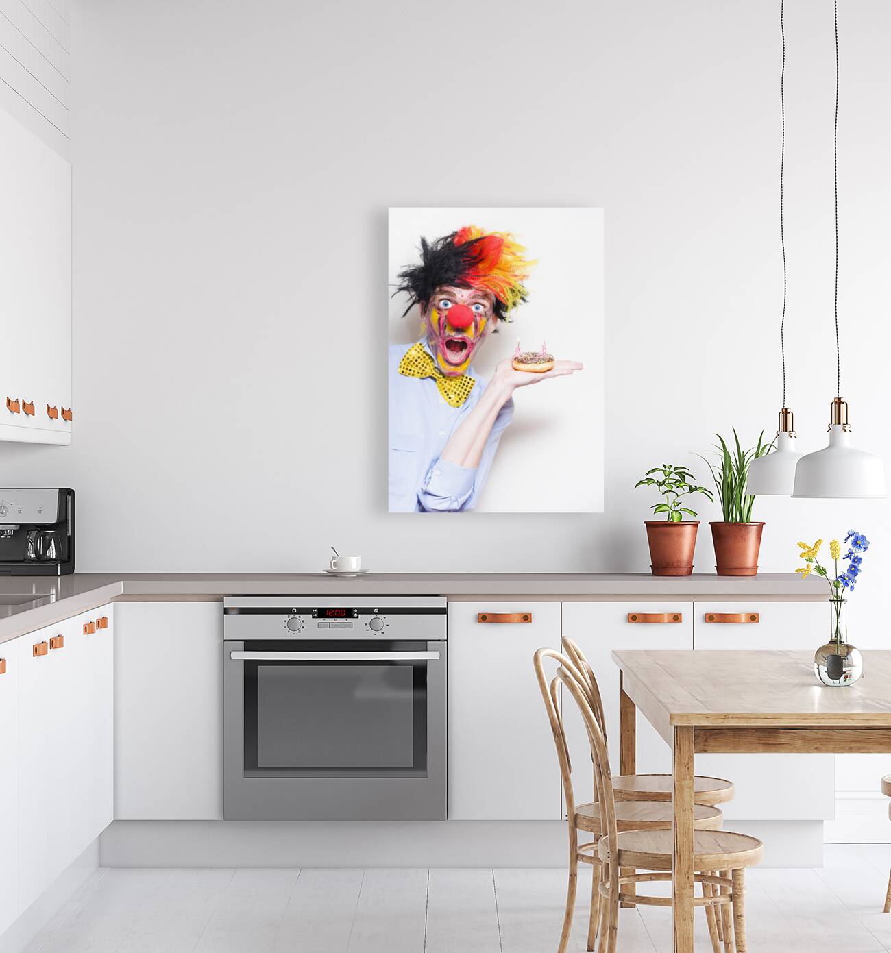 Surprise Happy Birthday Clown Holding Party Cake Reproduction