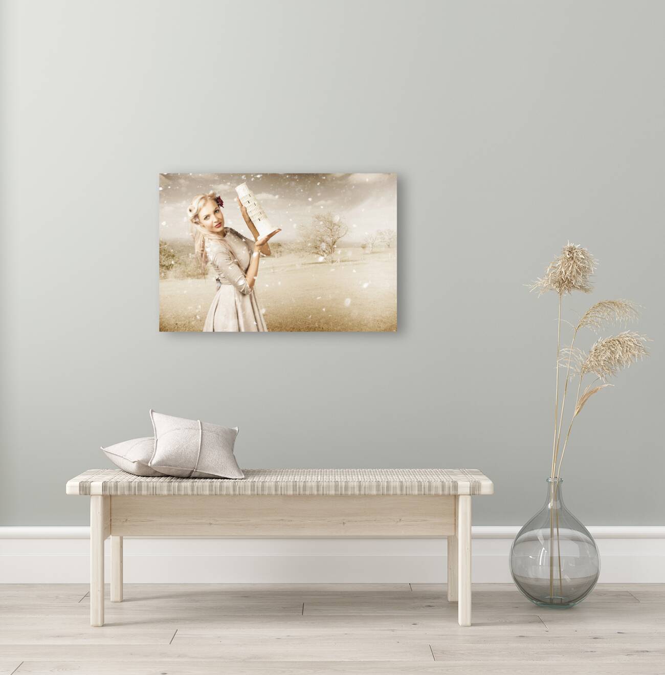 Vintage Woman Dreaming Of A Europe Travel Escape Reproduction