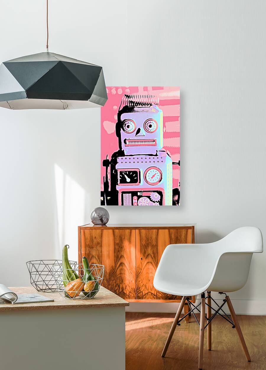 Pop art poster robot Reproduction