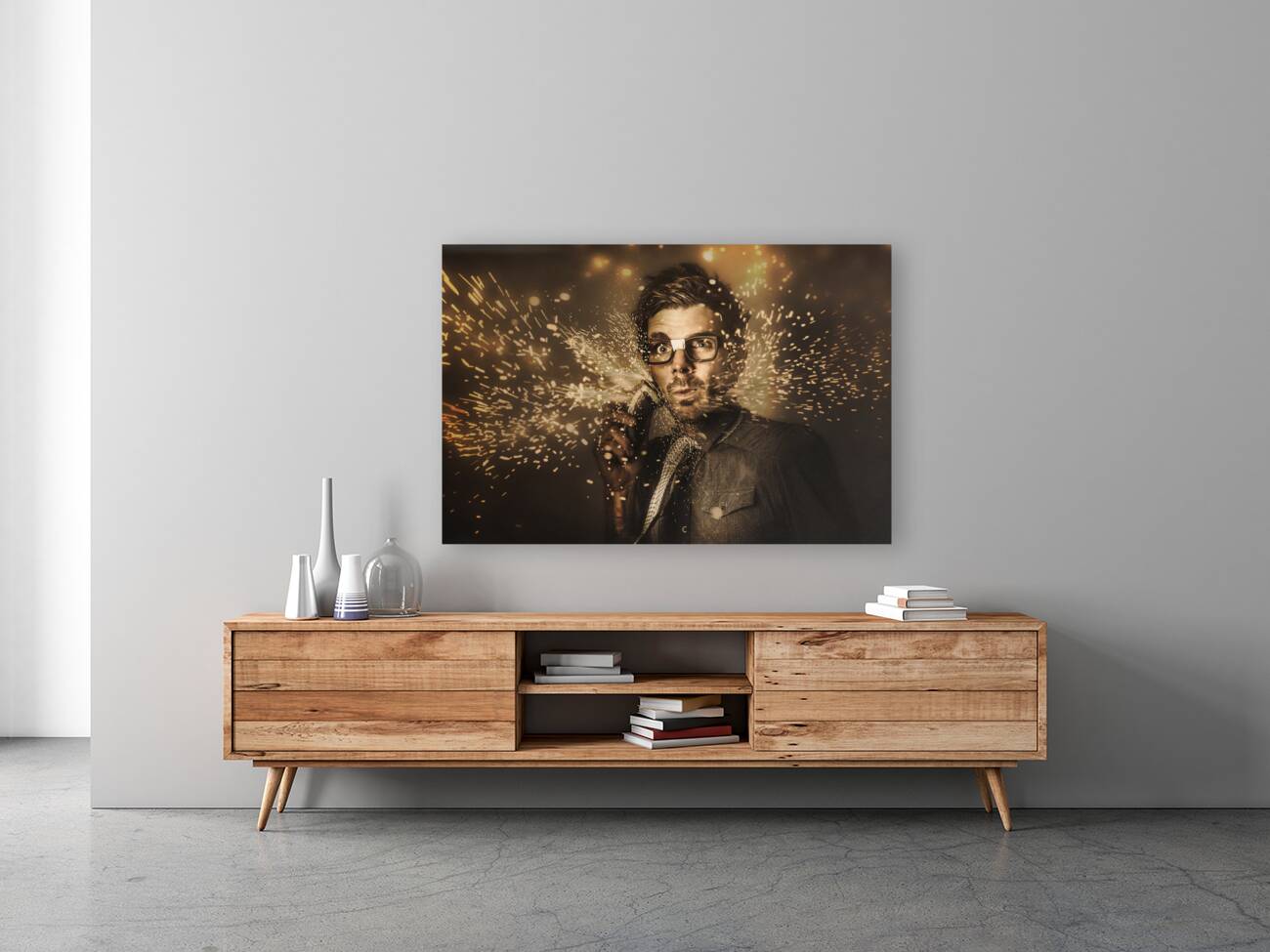 Funny male beauty and fashion nerd Reproduction