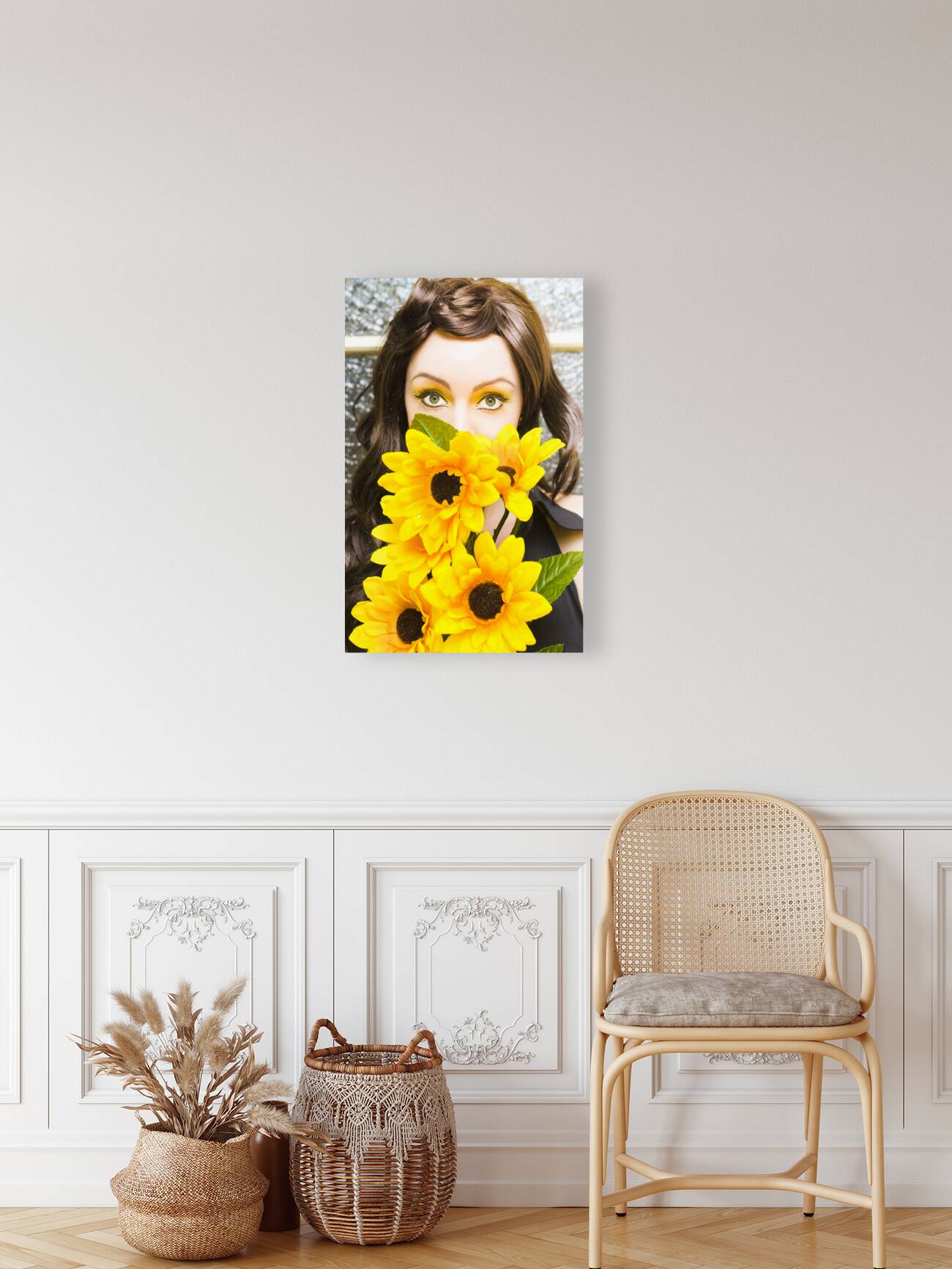 Woman With Flowers Reproduction