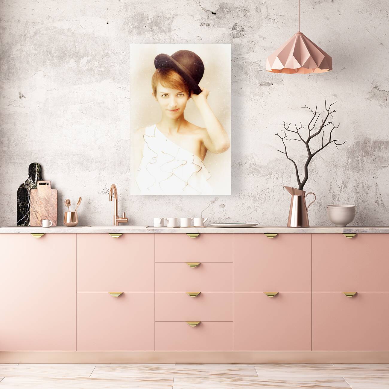 Vintage Portrait In Bowler Hat Reproduction