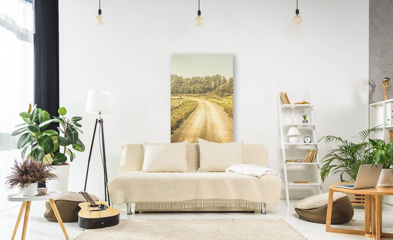 Empty curved gravel road in Tasmania Australia Reproduction