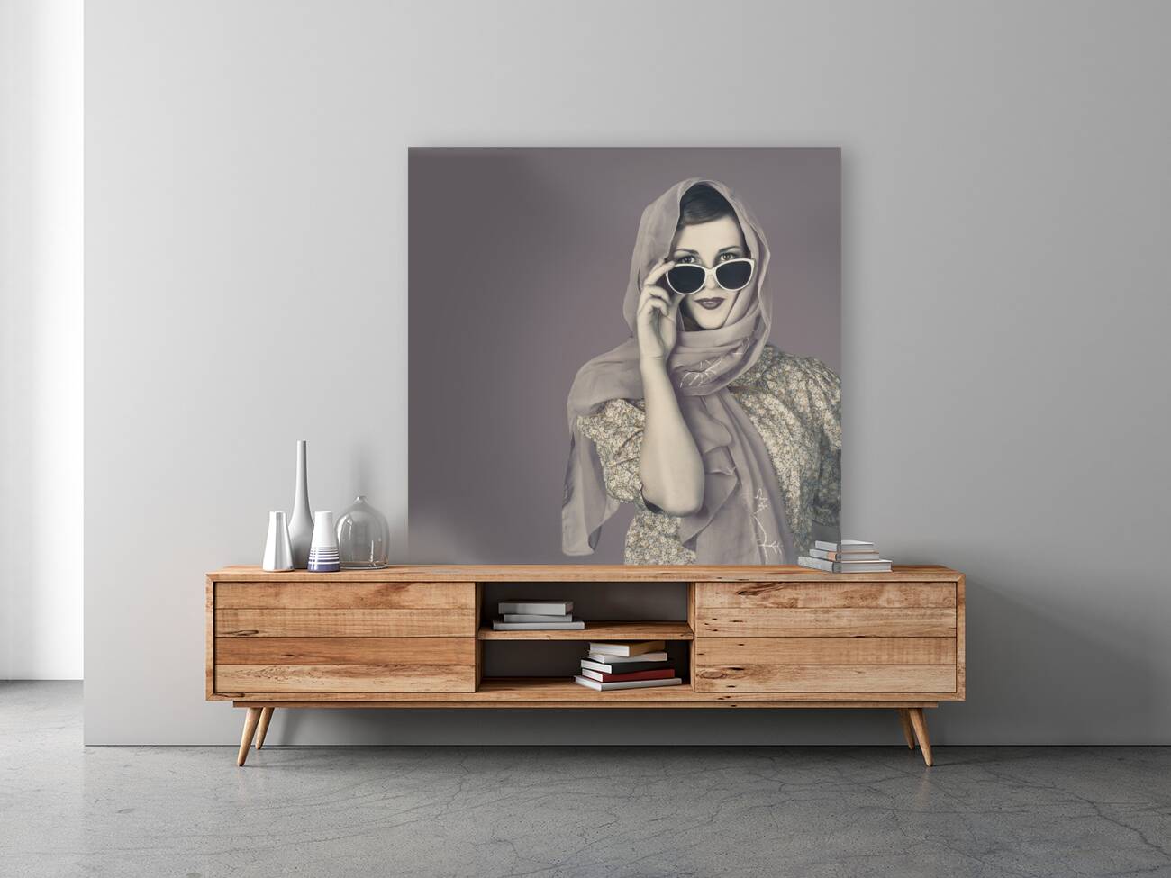 Classical female in vintage fashion accessories Reproduction