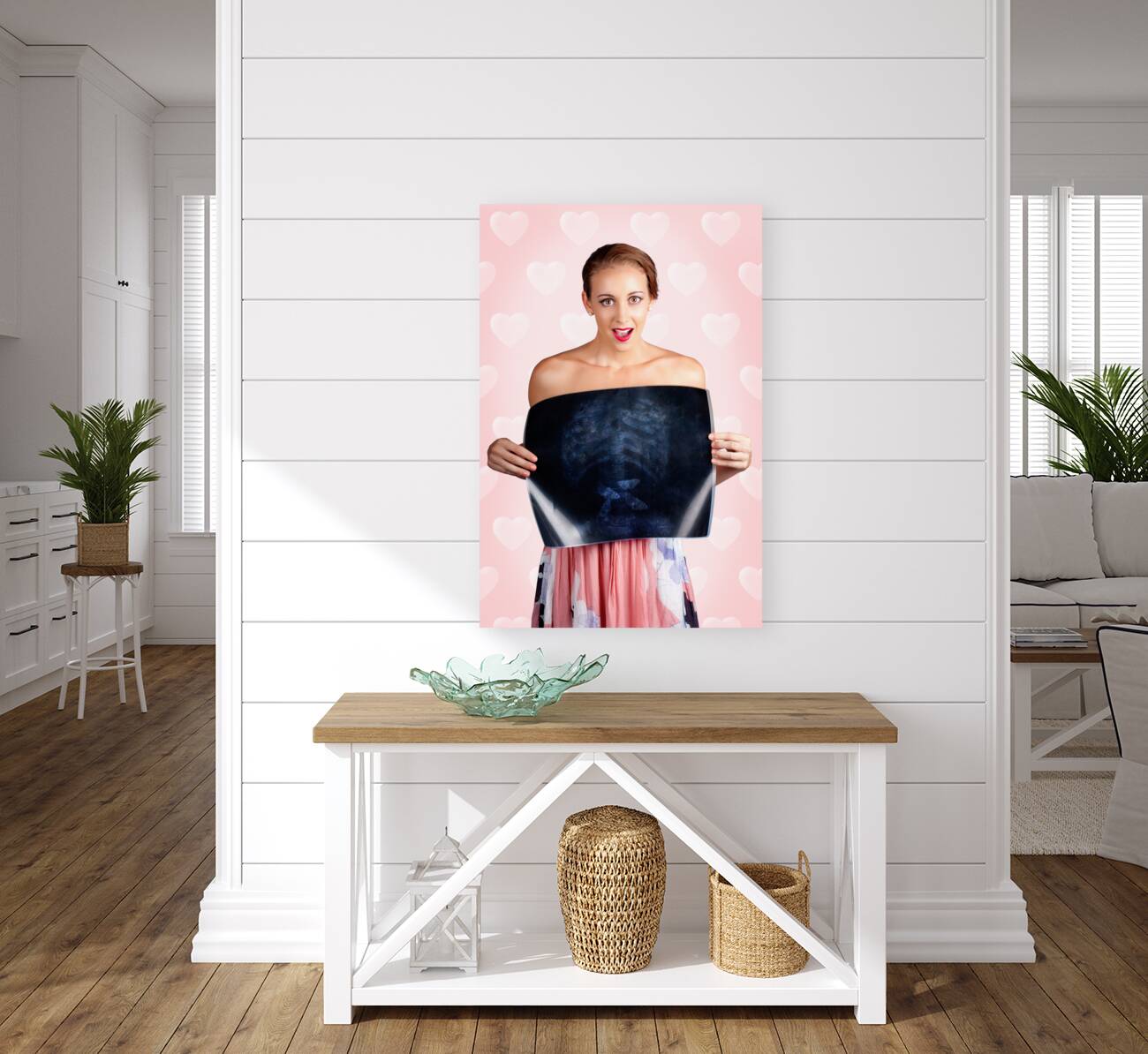 Romantic Woman In Love With Butterflies In Tummy Reproduction