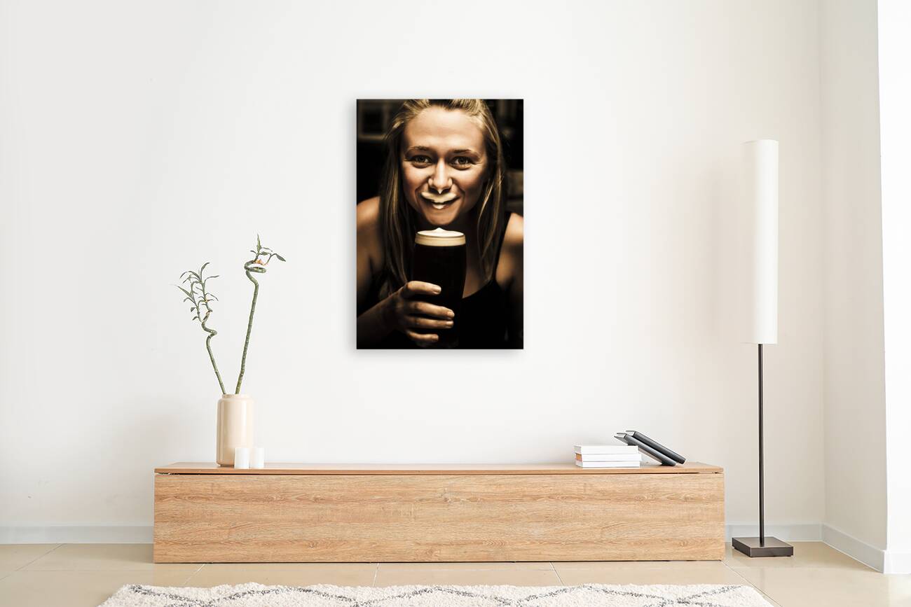 St Patrick’s Day woman imitating an Irish man Reproduction