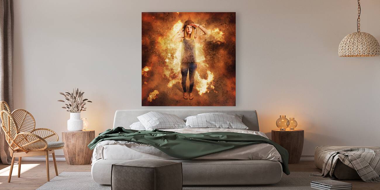 Retro pinup girl soldier with fashion pride Reproduction