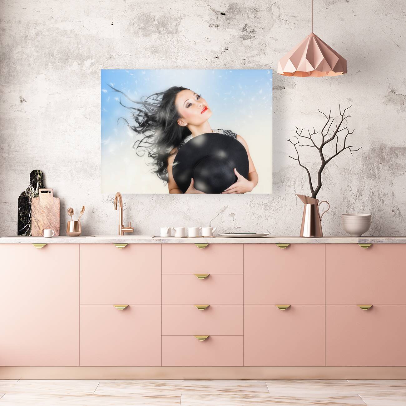 Hair makeup and fashion portrait. Calm of freedom Reproduction