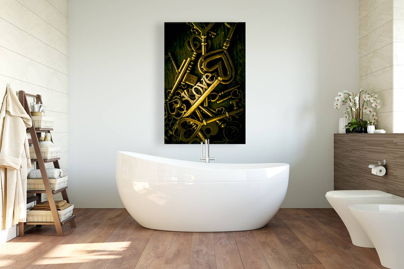 Romantic still life keys in sentiments of love Reproduction