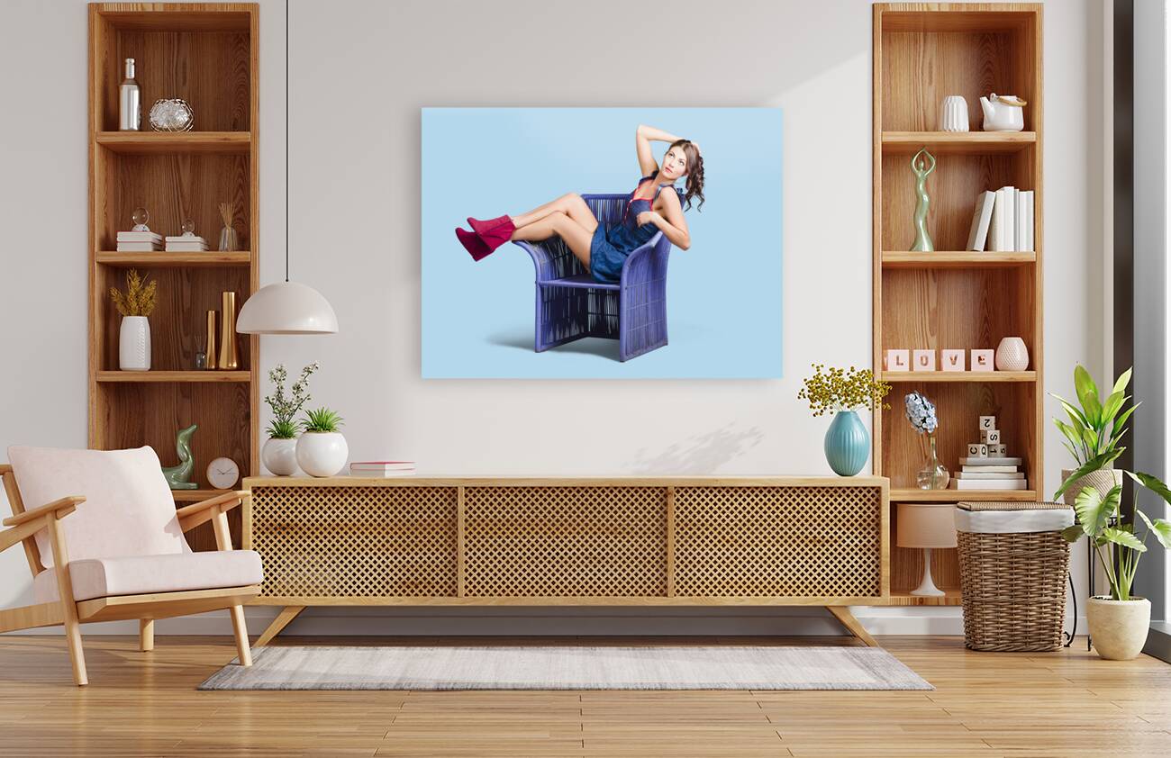 Woman sitting on a chair Reproduction