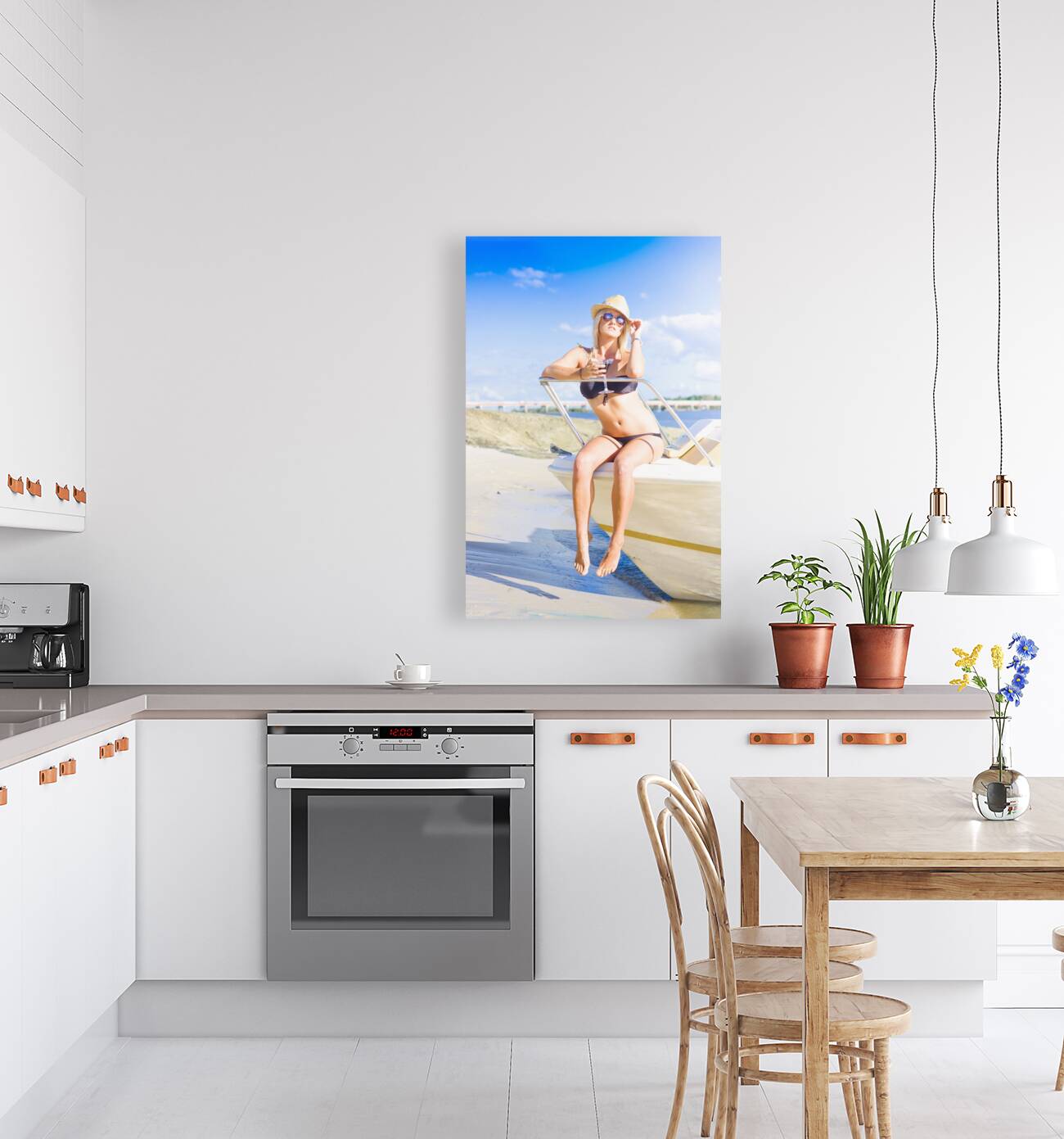 Beautiful Holiday Woman Holding Cocktail Glass Reproduction