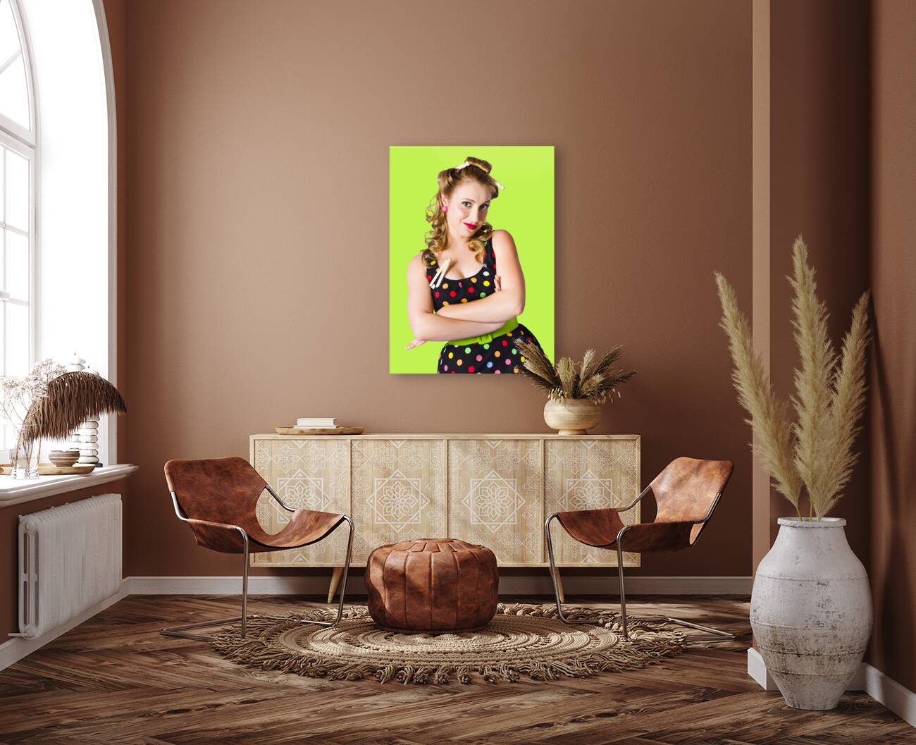 Happy young housewife Reproduction