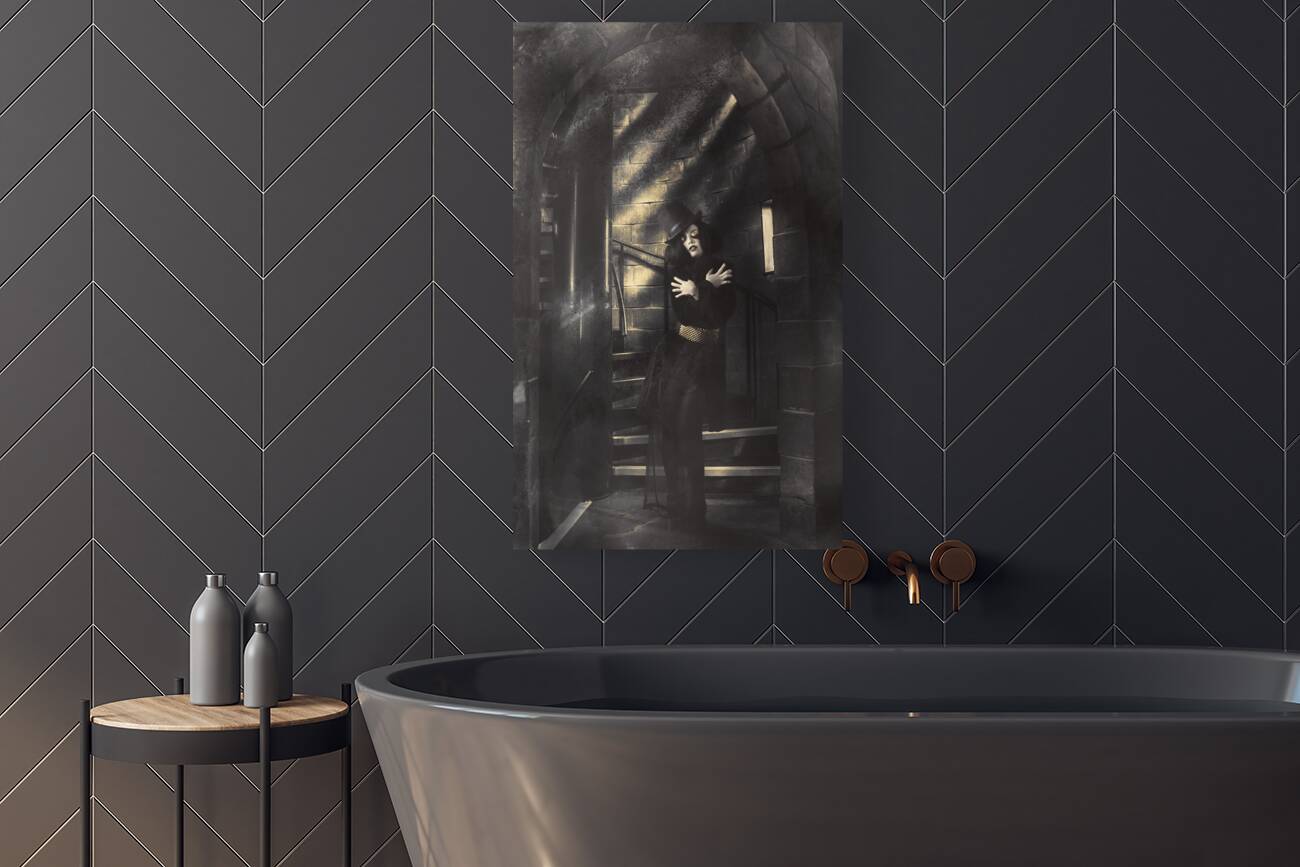 Antique fine art portrait. Fashion is a feeling Reproduction