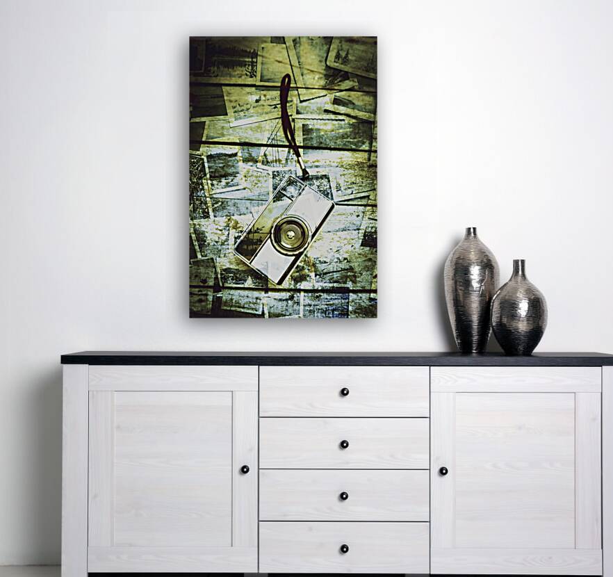 Old retro film camera in creative composition Reproduction