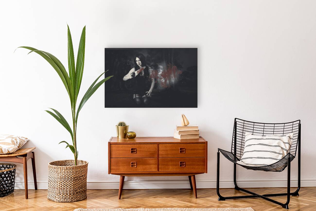 Dark evil vampire girl with killer style Reproduction