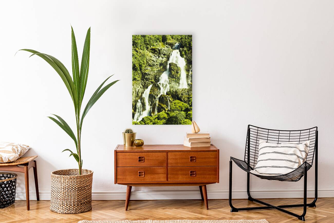 Rocky mountain waterfall Reproduction